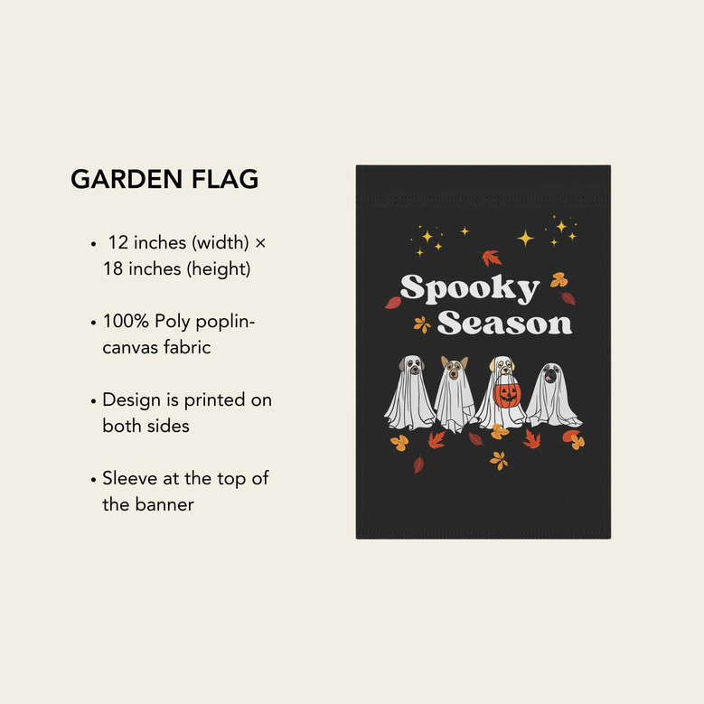 Ghost Dog Halloween House Flag For Spooky Season Outdoor Decor