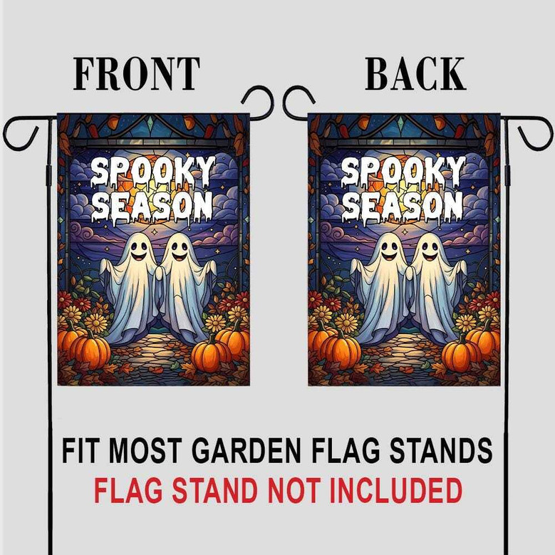 Adorable Ghost Dogs Halloween Garden Flag Trick-Or-Treating Outdoor Decor