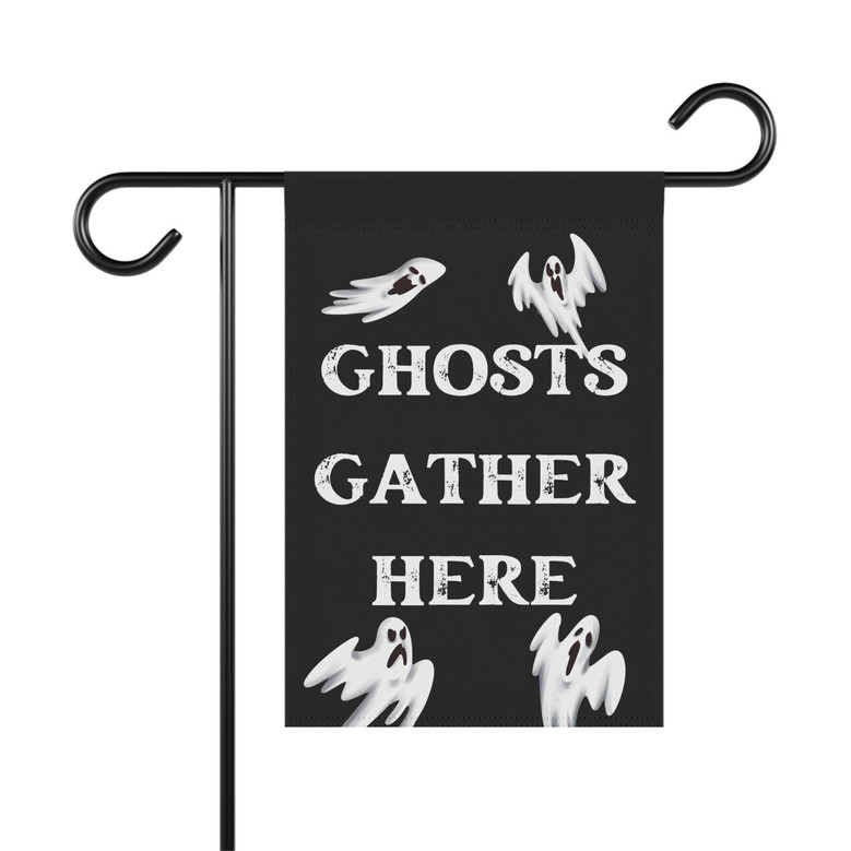 Ghostly Halloween Garden Flag For Spooky Fall Outdoor Decor, Creepy Cute Design