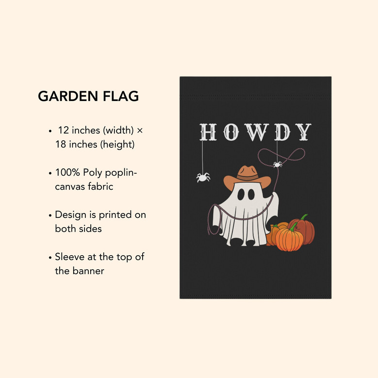 Western Cowboy Ghost Halloween Flag For Yard - Festive Outdoor Decor For Spooky Season
