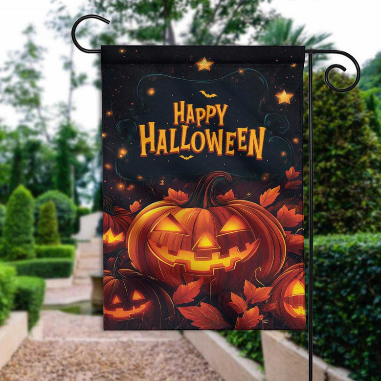 Halloween Pumpkin House Flag For Garden Or Porch - Double-Sided Festive DéCor