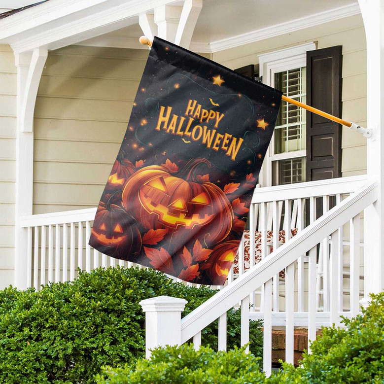 Halloween Pumpkin House Flag For Garden Or Porch - Double-Sided Festive DéCor
