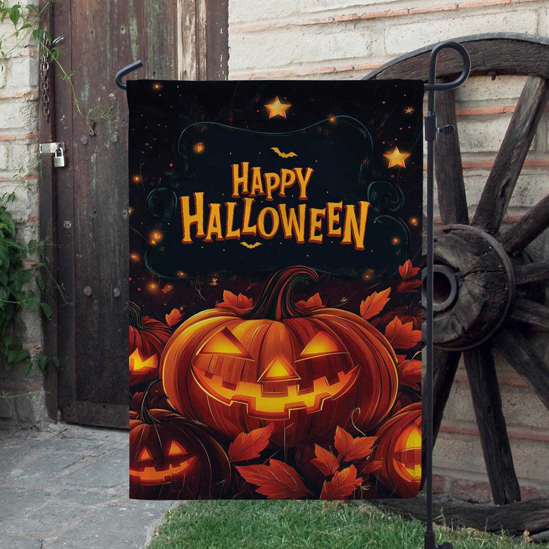 Halloween Pumpkin House Flag For Garden Or Porch - Double-Sided Festive DéCor