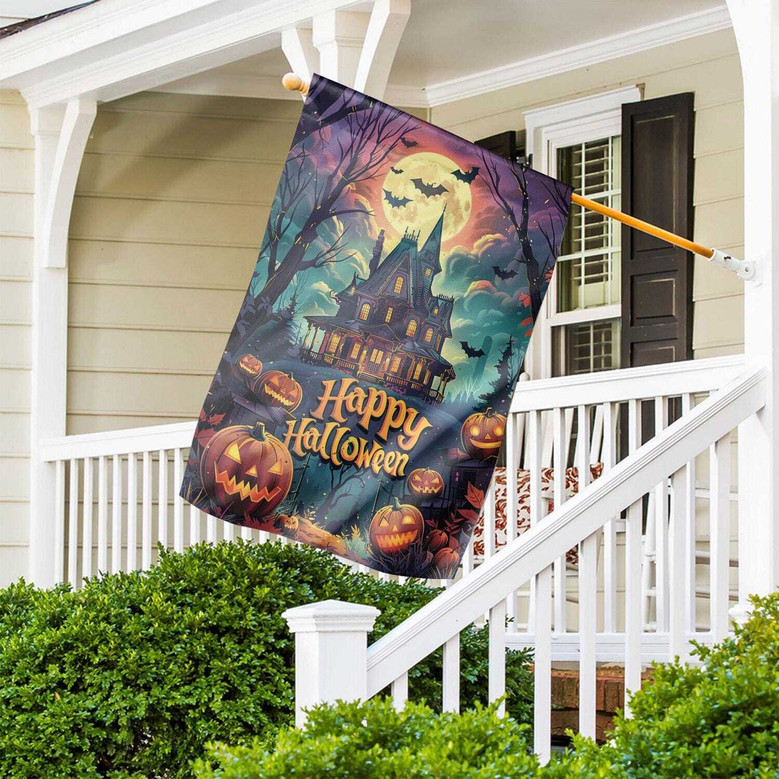 Custom Halloween House Flag - Haunted House & Garden DéCor For Spooky Porch Or Yard