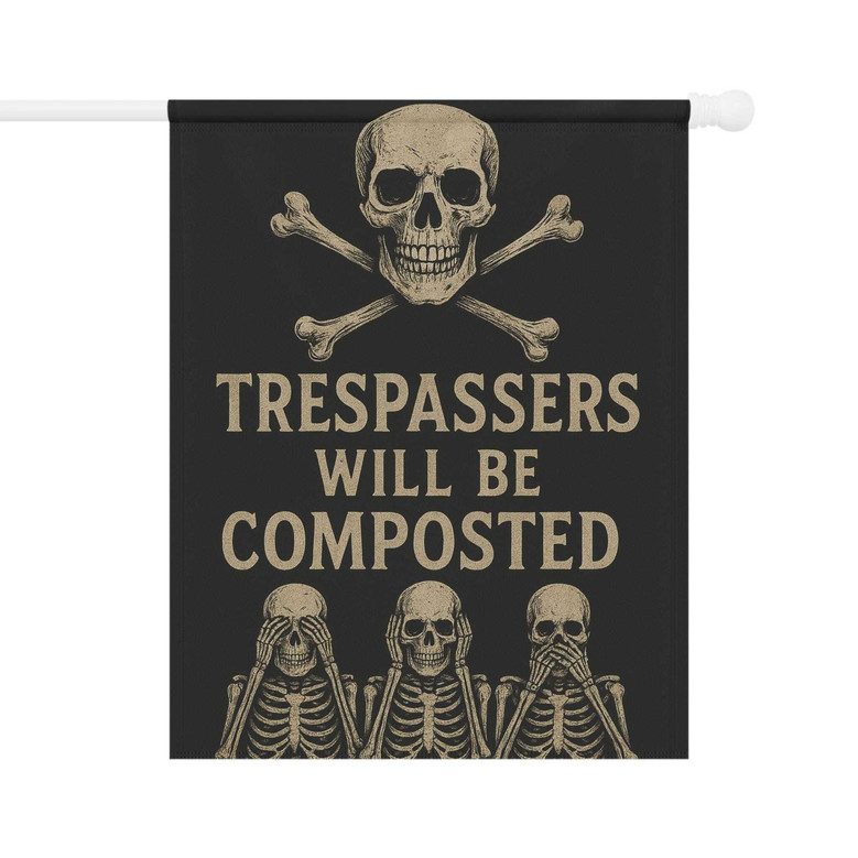 Spooky Skeleton Halloween Flag - Unique Outdoor Yard Art For Halloween