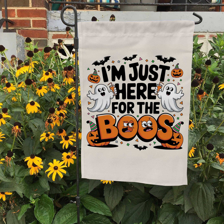 Funny Boo Pumpkin Ghost Halloween Flag For Goth Garden DéCor