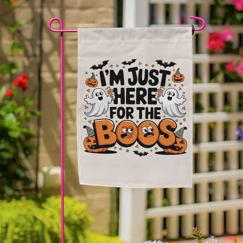 Funny Boo Pumpkin Ghost Halloween Flag For Goth Garden DéCor