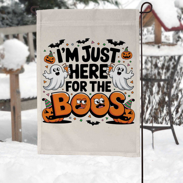 Funny Boo Pumpkin Ghost Halloween Flag For Goth Garden DéCor