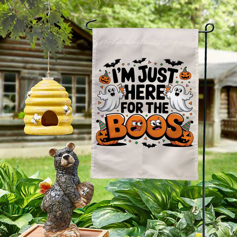 Funny Boo Pumpkin Ghost Halloween Flag For Goth Garden DéCor