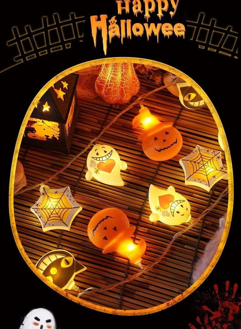 Spooky Halloween LED Lights With Black Cat And Pumpkin Theme - Indoor Outdoor DéCor