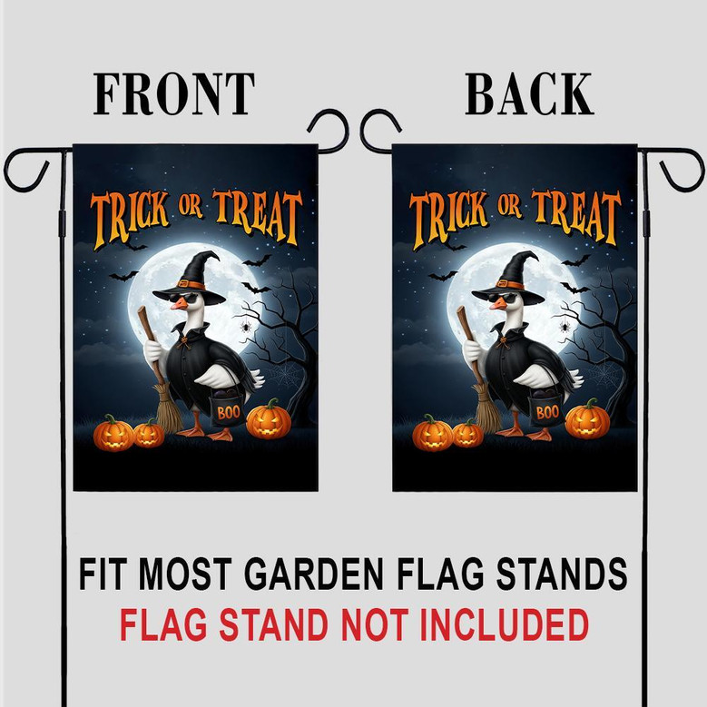 Ghoulish Trick Or Treat Flag For a Ghostly Halloween Outdoor Decoration