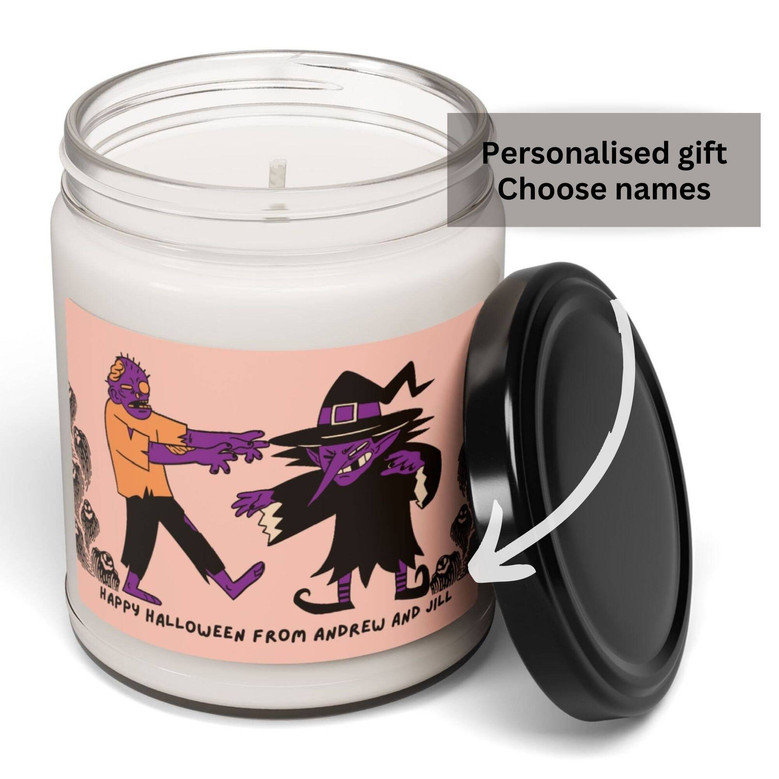 Personalized Halloween Soy Candle - Spooky Gift For Autumn Decor