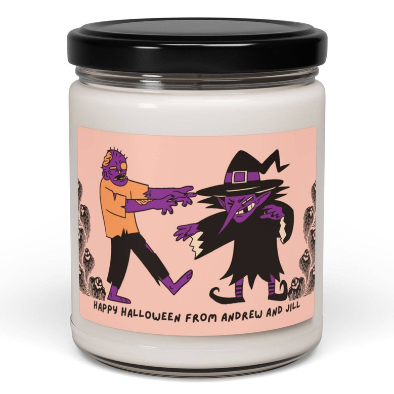 Personalized Halloween Soy Candle - Spooky Gift For Autumn Decor