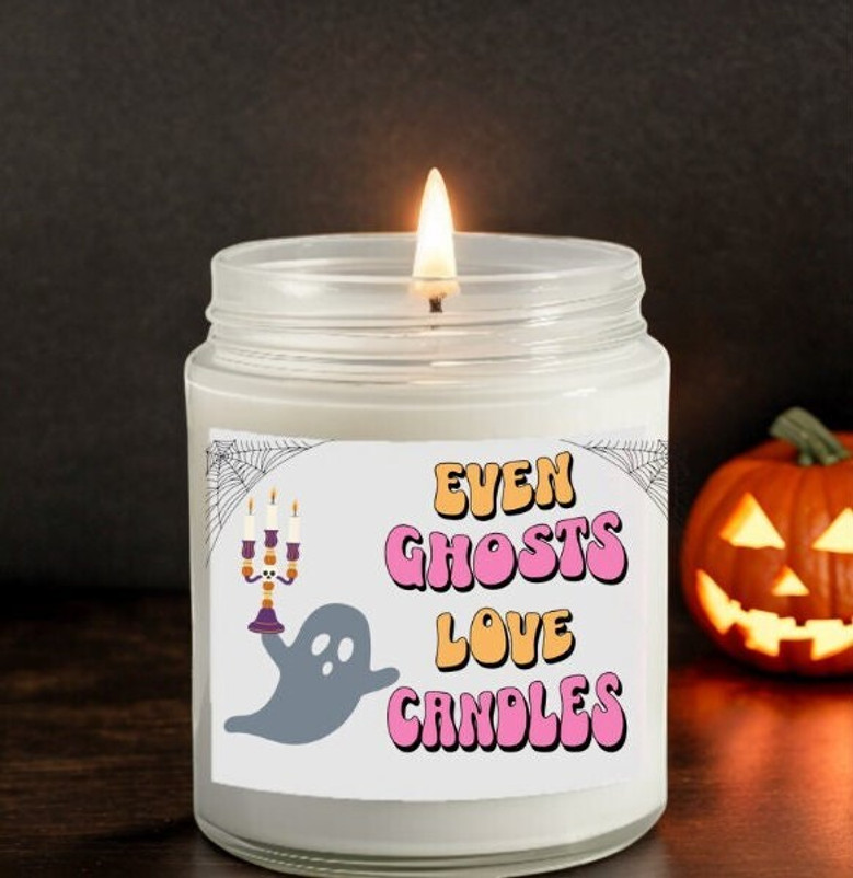 Cute Ghost Halloween Candle - Soy Wax For Fun Fall Decor