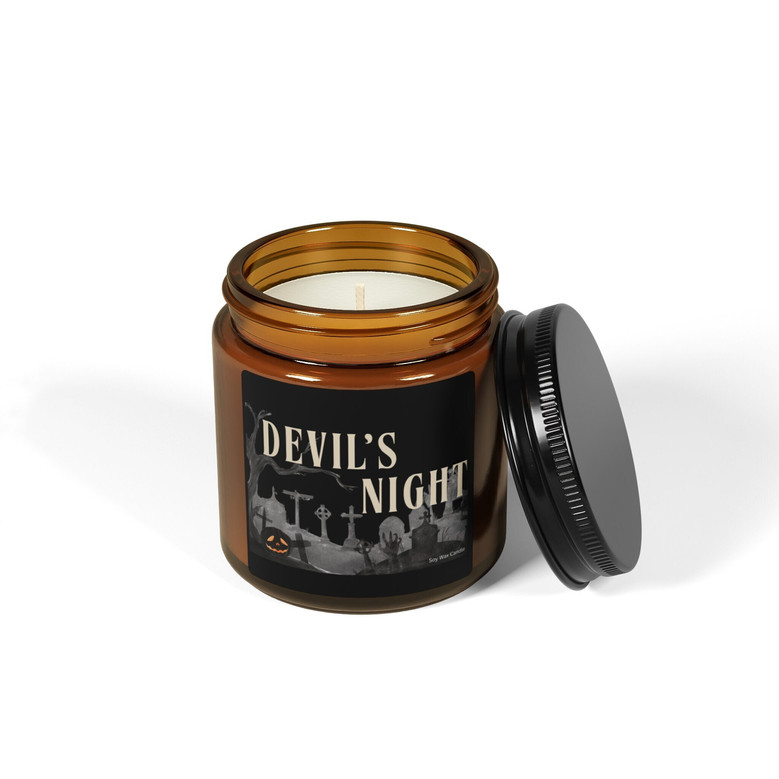 Devil’s Night Soy Wax Candle – Dark Halloween Decor for Gothic & Spooky Vibes