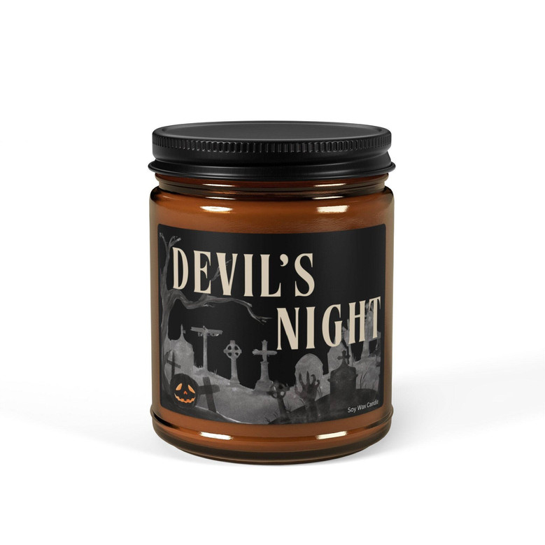 Devil’s Night Soy Wax Candle – Dark Halloween Decor for Gothic & Spooky Vibes
