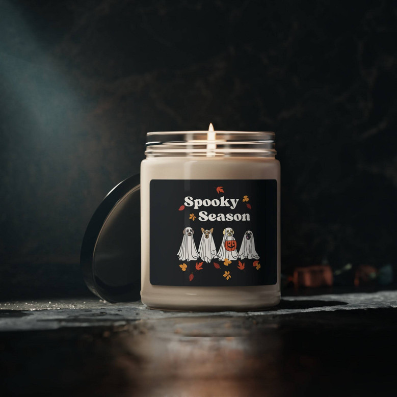 Dog Ghost Soy Wax Candle – Spooky Halloween Decor for Pet Lovers