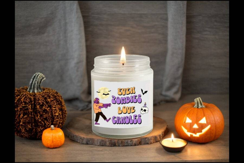 Funny Zombie Soy Candle For Halloween - Cute Fall Decor