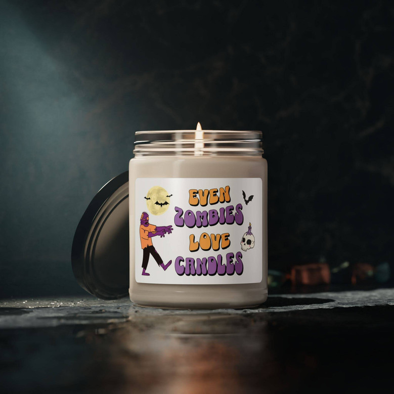 Funny Zombie Soy Candle For Halloween - Cute Fall Decor
