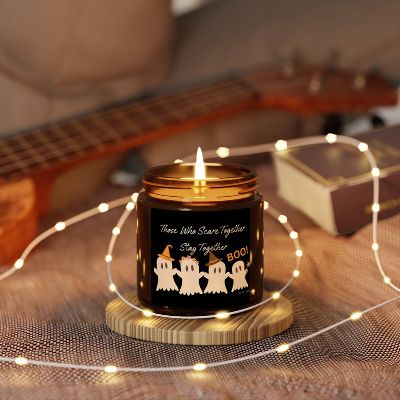 Personalized Halloween Ghost Candle - Spooky Family Soy Wax For Decor
