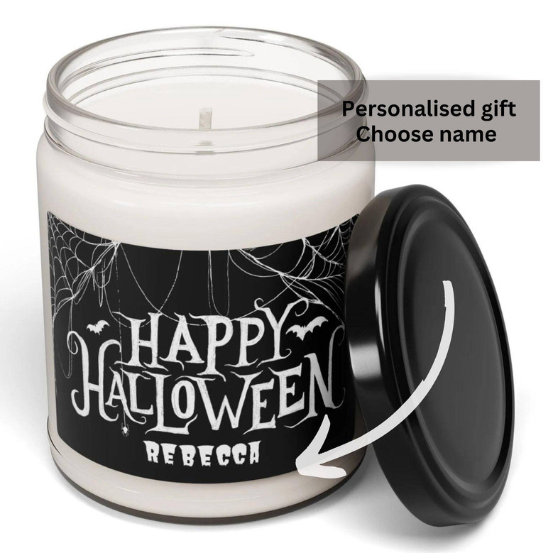Personalized Halloween Soy Candle – Custom Autumn Decor for Spooky Season