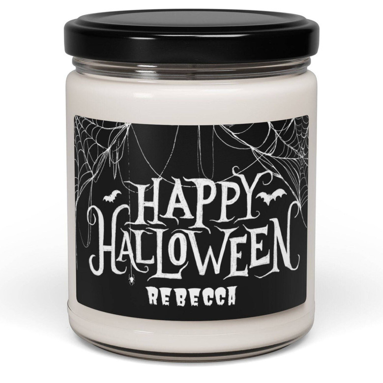 Personalized Halloween Soy Candle – Custom Autumn Decor for Spooky Season
