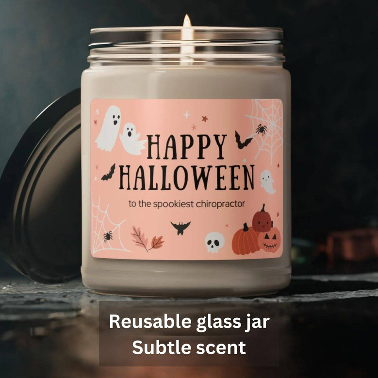Custom Soy Wax Halloween Candle - Spooky Season Gift For Autumn Decor