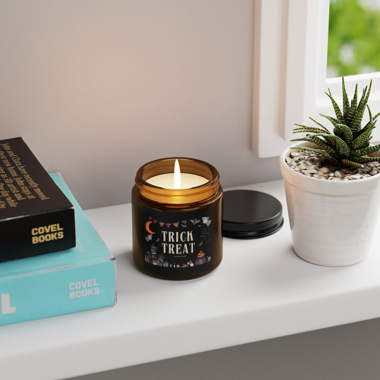 Trick Or Treat Halloween Soy Candle For Spooky Season Home DéCor Gift