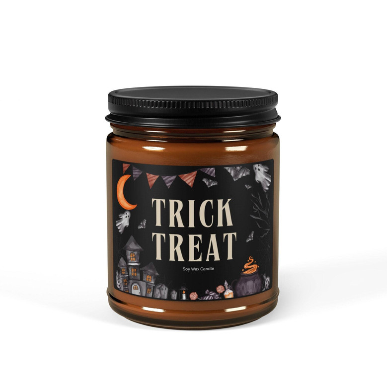 Trick Or Treat Halloween Soy Candle For Spooky Season Home DéCor Gift