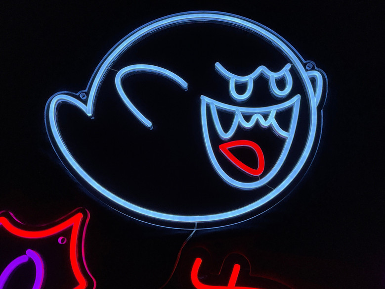 Spooky "Boo" Halloween Neon Sign – LED Party or Mancave Wall Decor