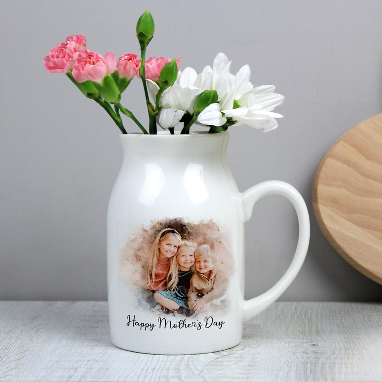 Custom Mother’s Day Photo Ceramic Flower Vase – Personalized Baby Photo Gift for Mom, Grandma, Nana, or Mimi