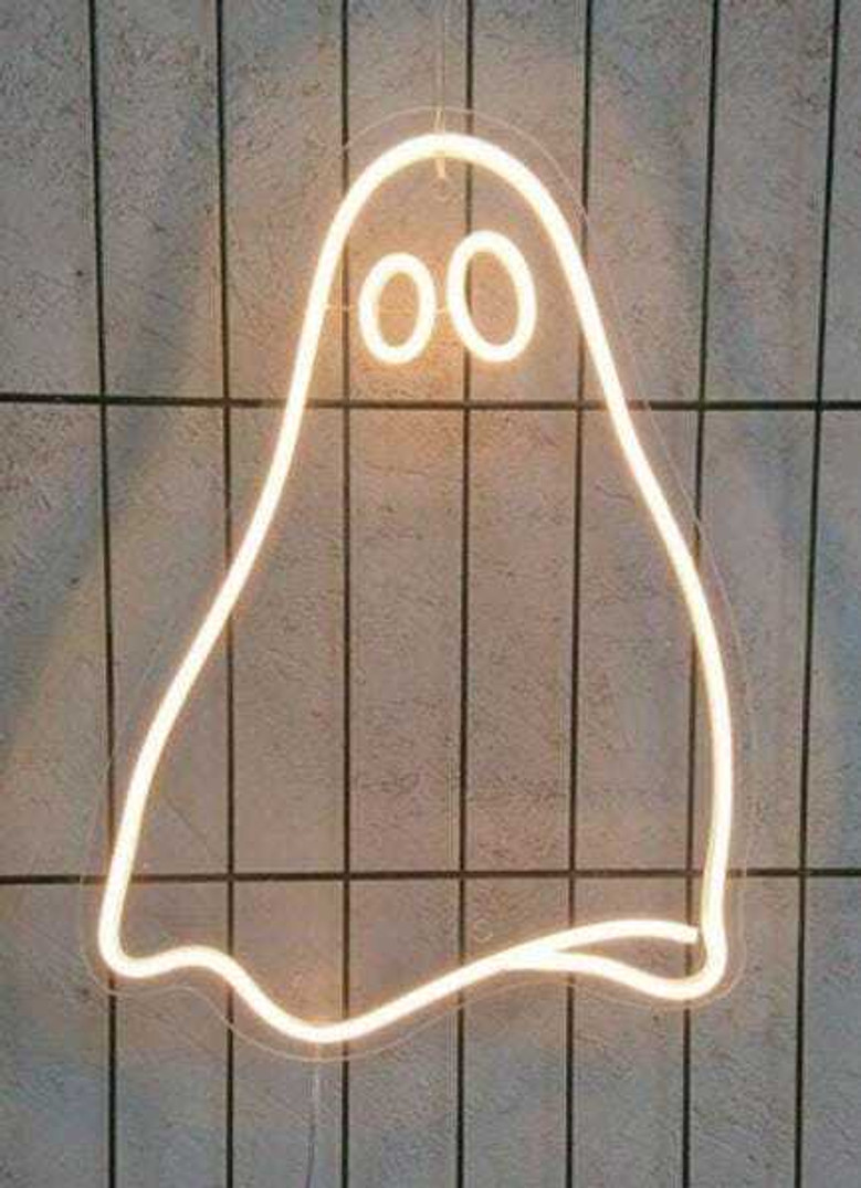 Ghost Neon Sign – LED Halloween Wall Decor for Kids' Rooms or Spooky Fun Spaces
