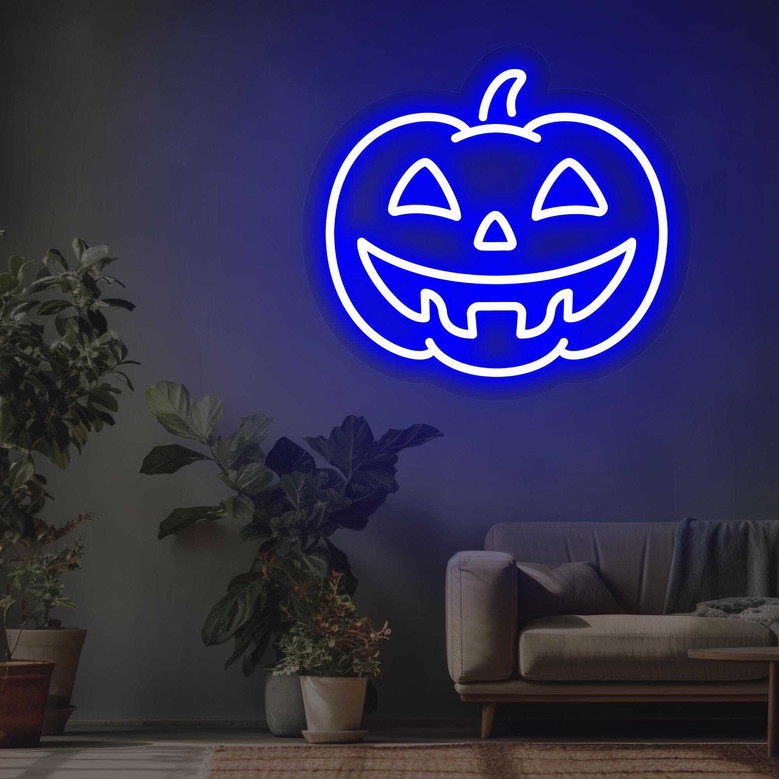 Halloween Pumpkin Neon Sign – Spooky Party LED Decor for Home or Events