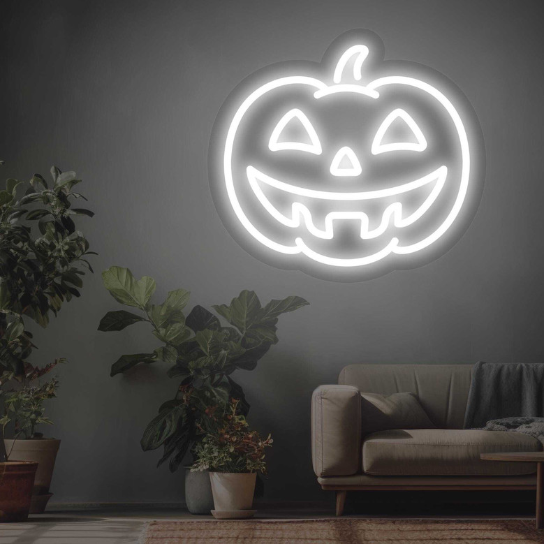 Halloween Pumpkin Neon Sign – Spooky Party LED Decor for Home or Events