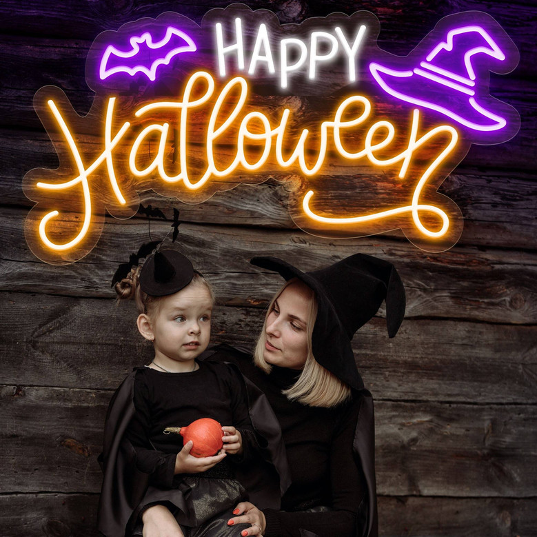 Happy Halloween Neon Sign – Custom LED Wall Decor for Parties & Personalized Gifts