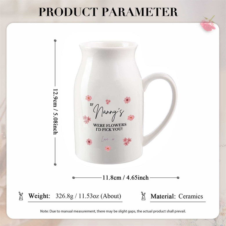 Personalized Mother’s Day Ceramic Flower Vase For Grandma - Heartfelt Nanny & Nana Gift