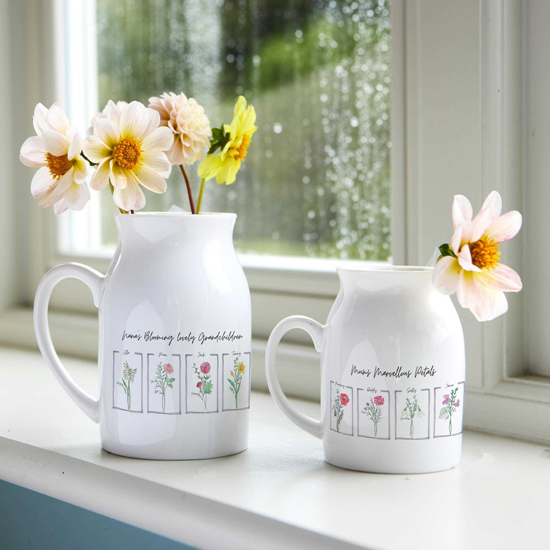 Thoughtful Botanical Birth Month Flowers Ceramic Vase For Family Gifts