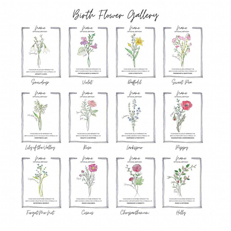 Thoughtful Botanical Birth Month Flowers Ceramic Vase For Family Gifts
