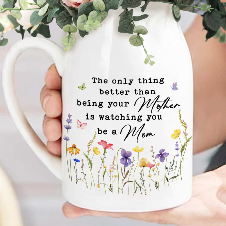 Emotional Personalized Ceramic Flower Vase Gift For New Moms - From Mom To Daughter - Heartfelt Mother's Day Present