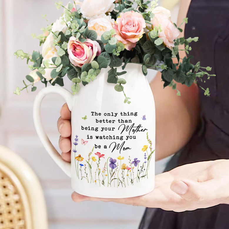 Emotional Personalized Ceramic Flower Vase Gift For New Moms - From Mom To Daughter - Heartfelt Mother's Day Present