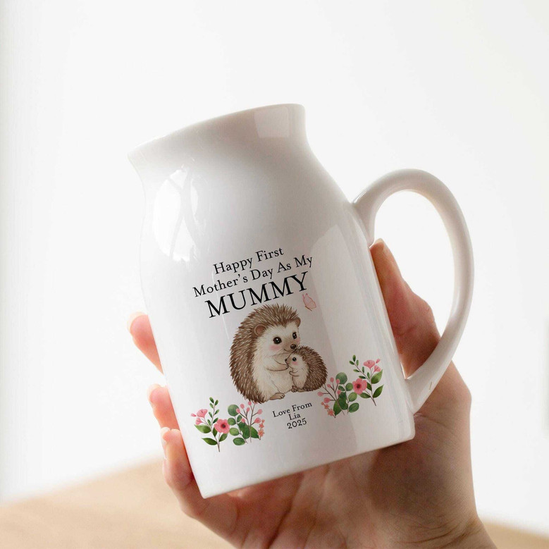 Thoughtful Nana Ceramic Flower Vase - Personalized For First Mother's Day Gift From Kids To Great Grandma