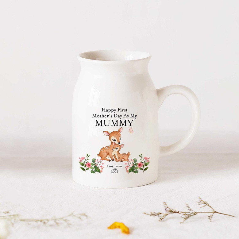 Thoughtful Nana Ceramic Flower Vase - Personalized For First Mother's Day Gift From Kids To Great Grandma