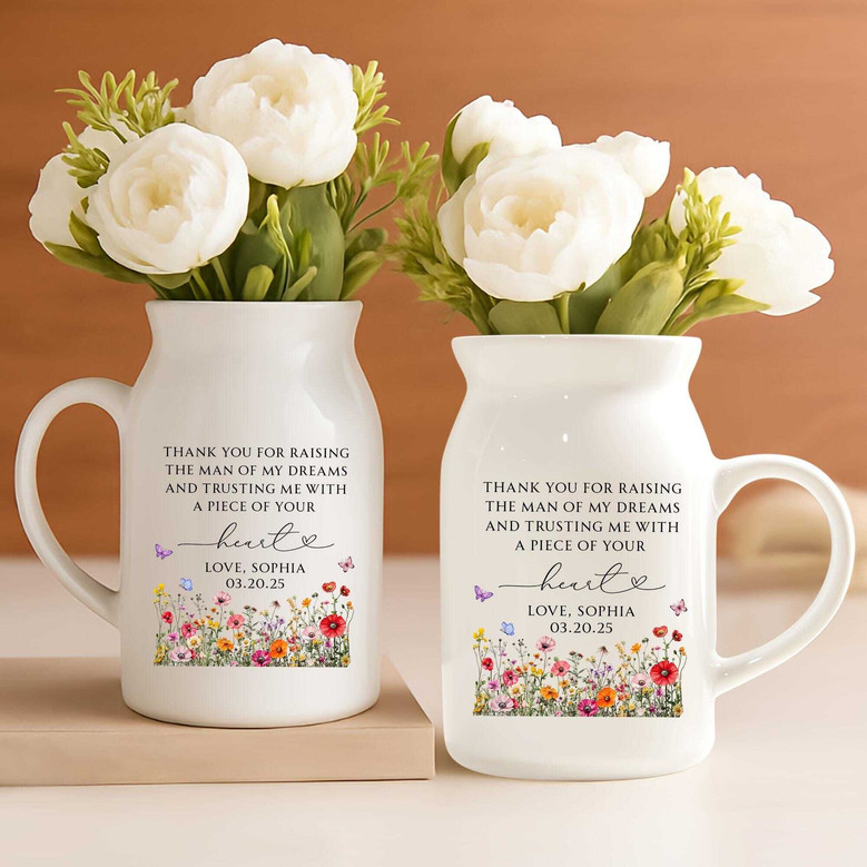 Elegant Mother's Day Ceramic Flower Vase For Mom Of The Groom – Wedding Gift