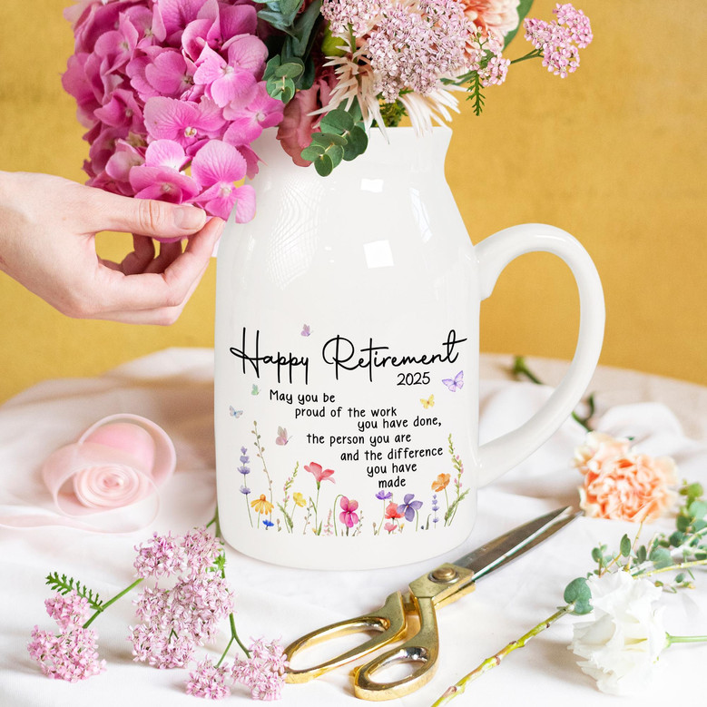 Thoughtful Retirement Ceramic Flower Vase For Women Teachers – Perfect Gift For Appreciation