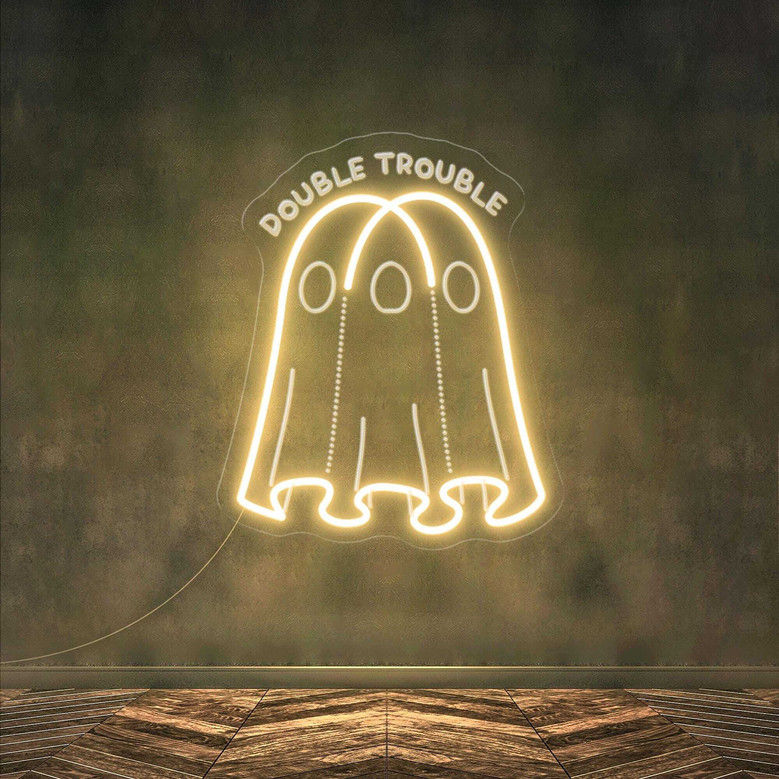 Ghost Boo Neon Sign – Kids Room Halloween Decor, Spooky LED Light, Ghost Wall Art