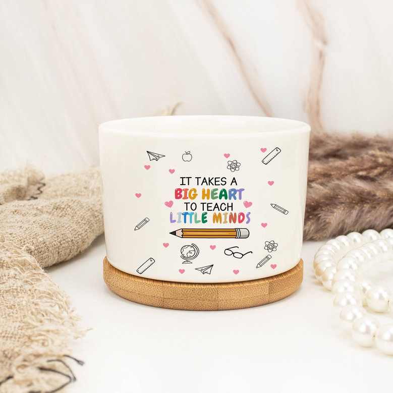 Thoughtful Teacher Appreciation Ceramic Plant Pot - Custom Thank You Gifts