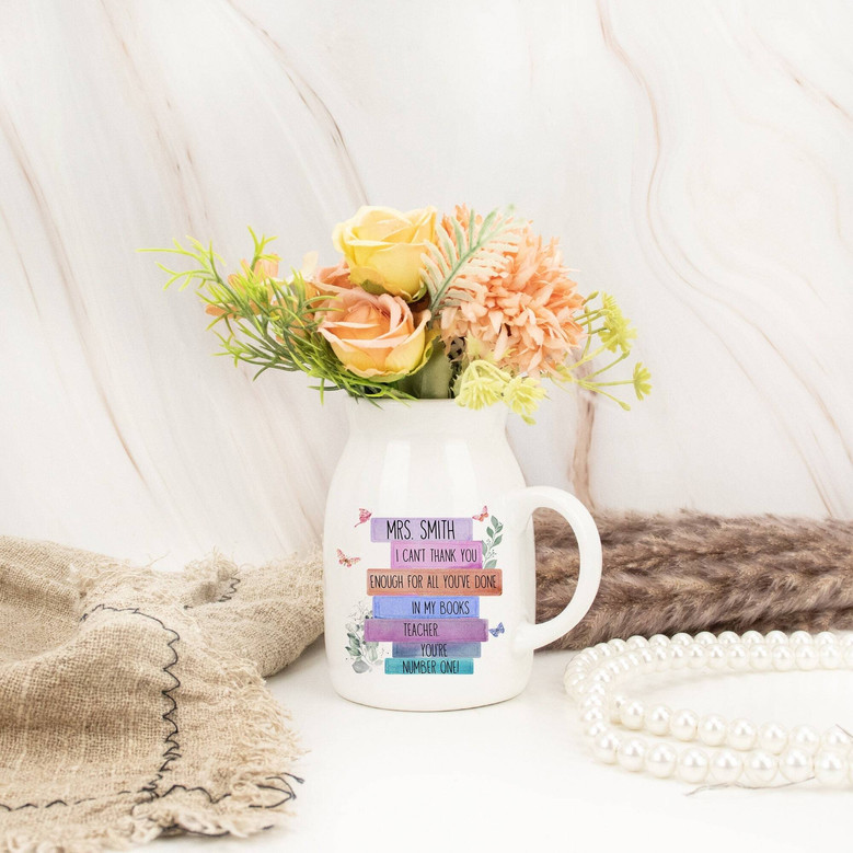 Personalized Ceramic Flower Vase For Teachers - Appreciation & End-Of-Year Gift