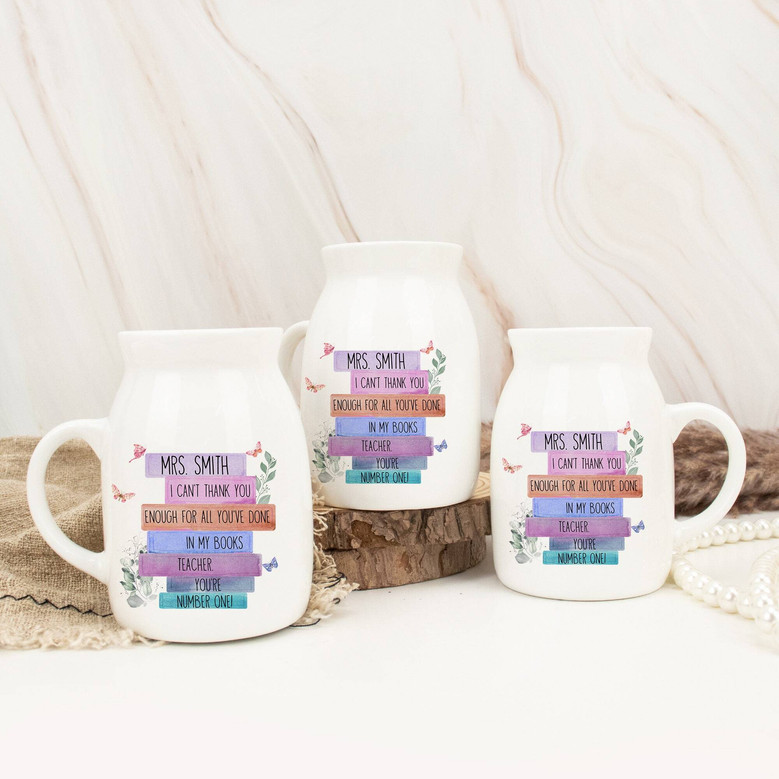 Personalized Ceramic Flower Vase For Teachers - Appreciation & End-Of-Year Gift