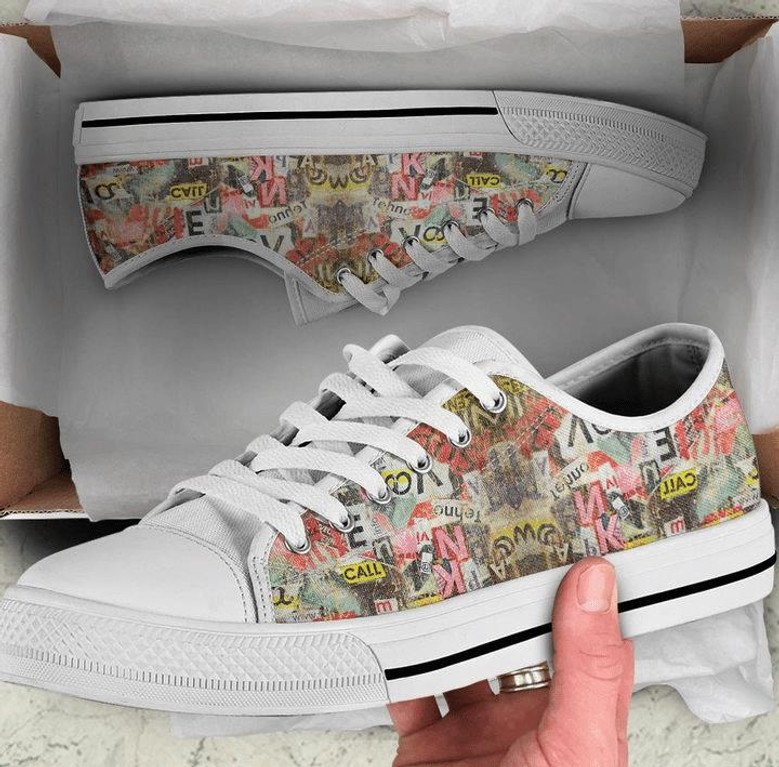 Chaussures basses vintage avec texture grunge