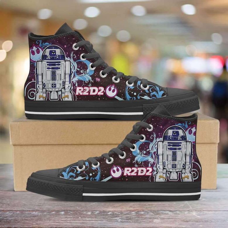 キャンバスブルー/ピンクハイトップシューズスニーカー